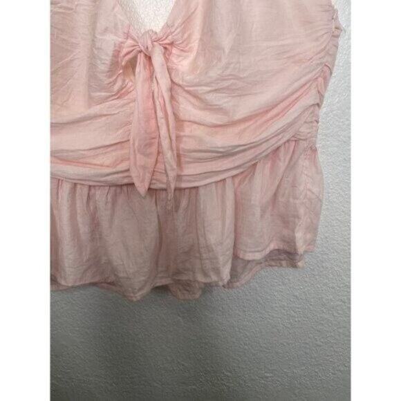 ASOS Womens Top Plus Size 14 Light Pink Sleeveless Halter V-Neck Lined Blouse - Picture 10 of 14